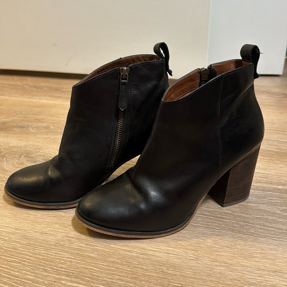 Black Leather Booties